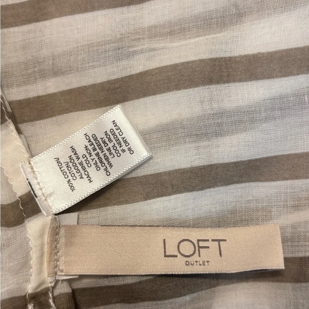 LOFT Pineapple Patterned scarf- Cream and Brown